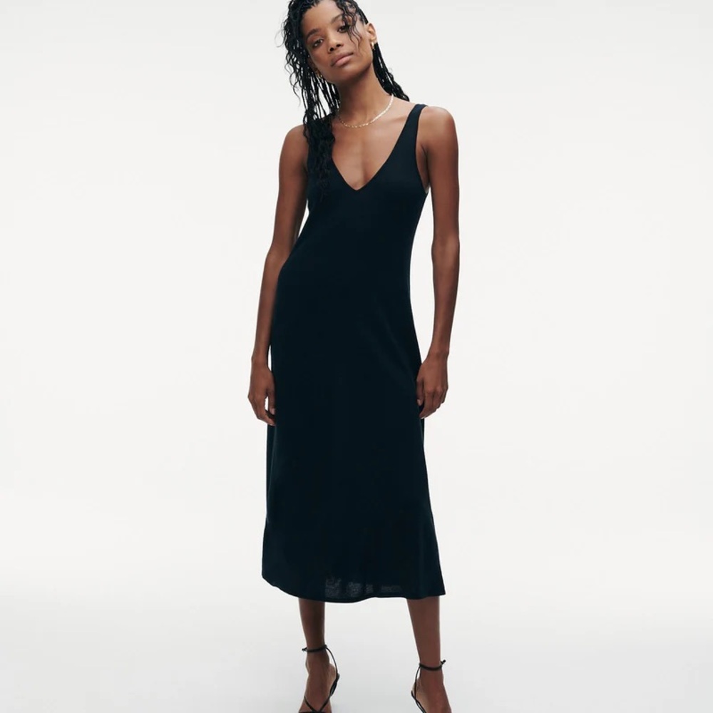 NAADAM Black Sleeveless Maxi Dress